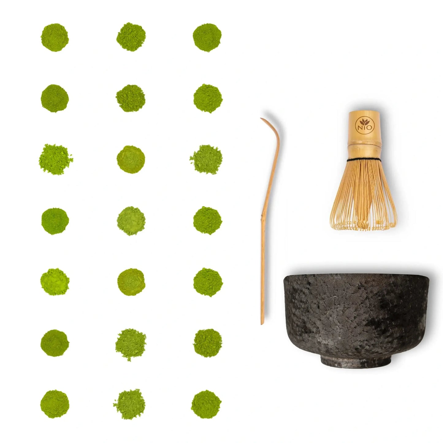 Échantillons de 21 Thés Matcha avec Fouet à Matcha et Bol à Matcha