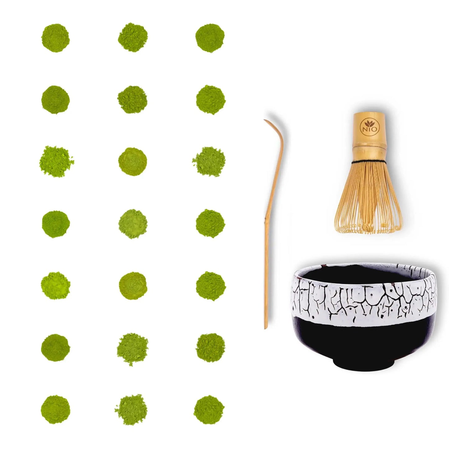 Échantillons de 21 Thés Matcha avec Fouet à Matcha et Bol à Matcha