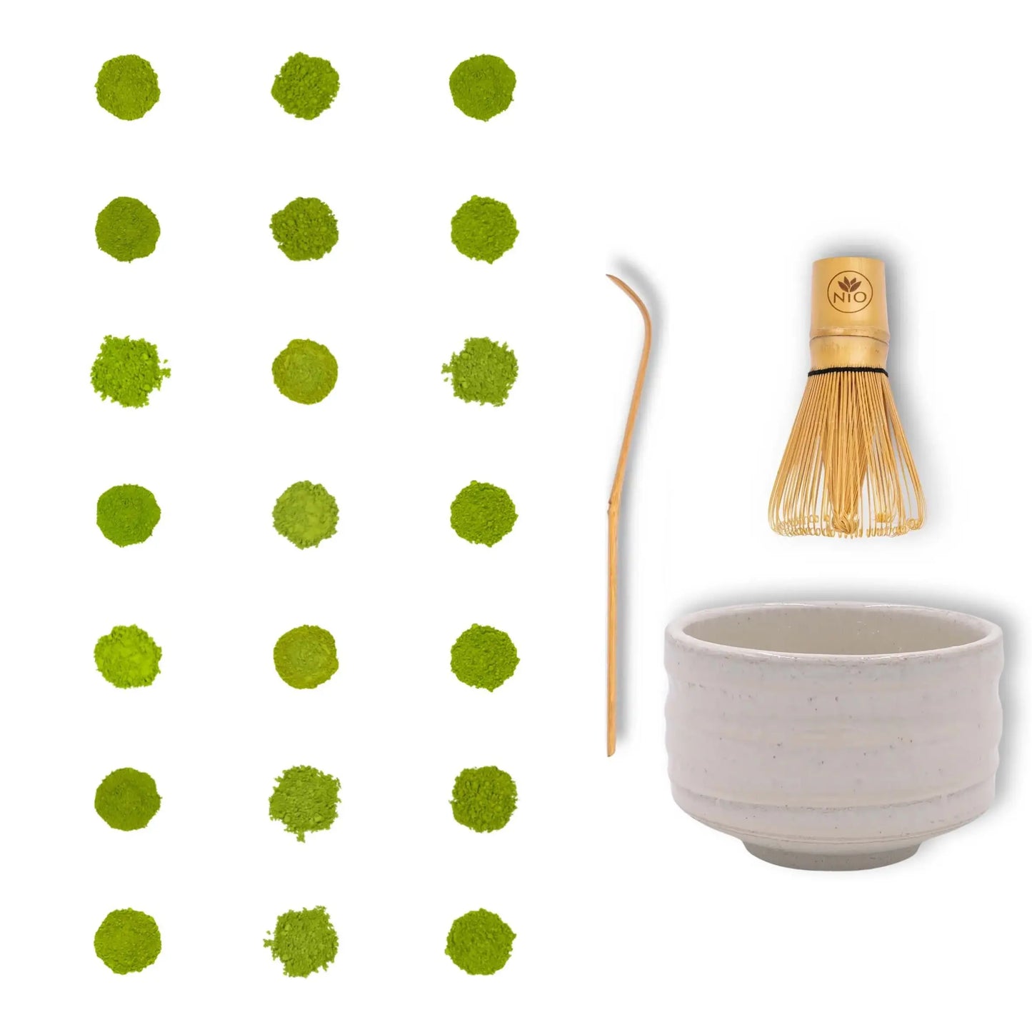Échantillons de 21 Thés Matcha avec Fouet à Matcha et Bol à Matcha