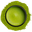 A bowl of whisked bright green matcha seen from above, ringed by matcha powder on a white background