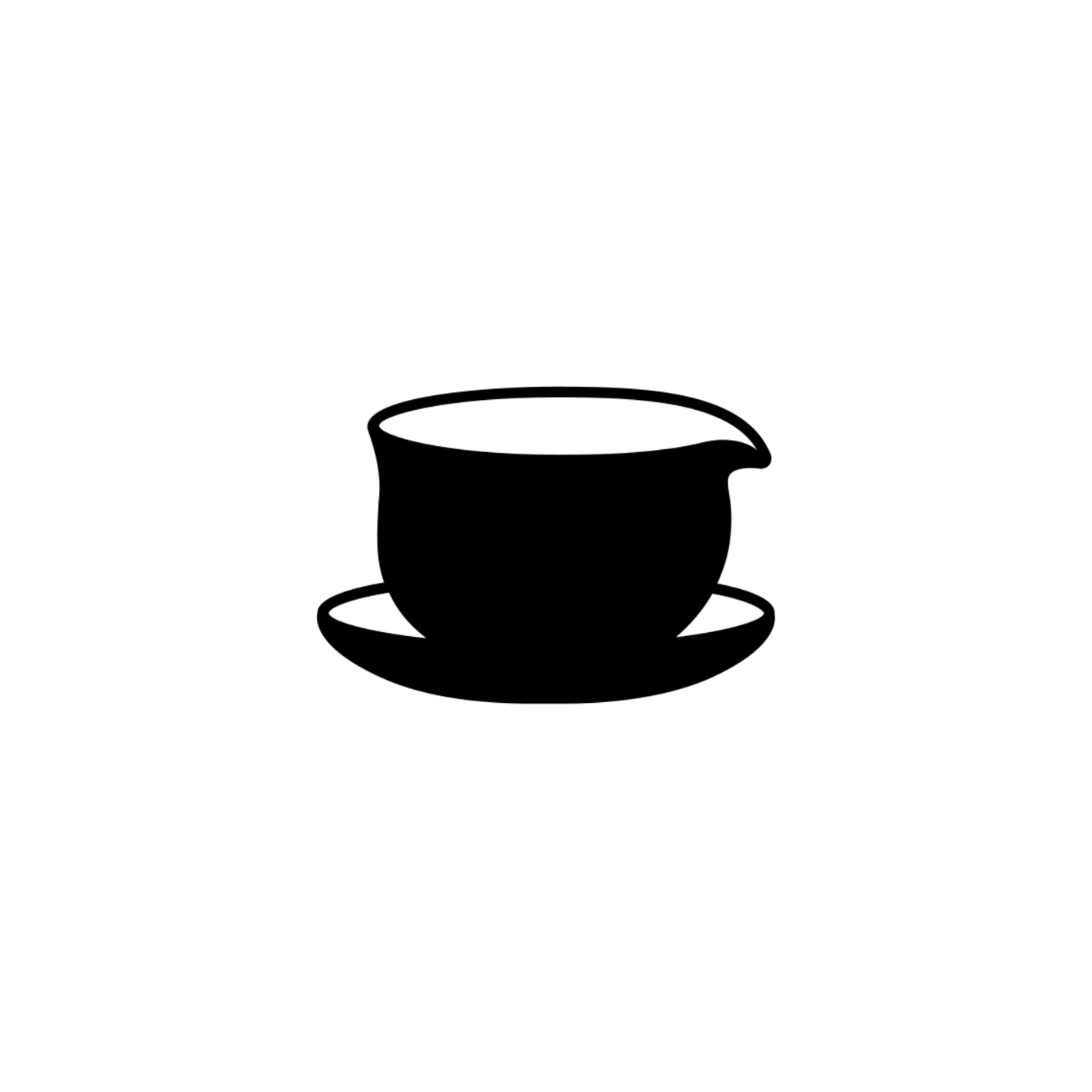 black icon of a matcha bowl on a plat